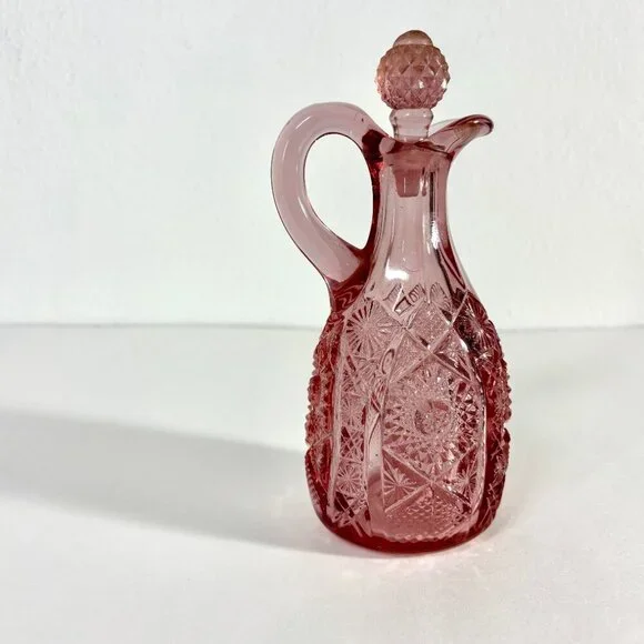 Vintage Pink Imperial Glass Cruet & Perfume Bottle | 1940-50s - Picture 4 of 4